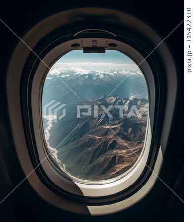 Beautiful landscape oval plane. Tourism fly. Generate Ai Beautiful landscape oval plane. Tourism fly. Generate Ai 105422310