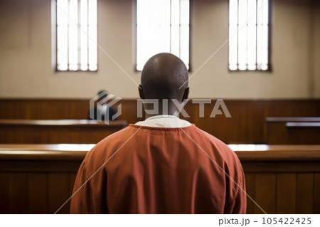 Back view defendant court judge. Legal sentence. Generate Ai 105422425
