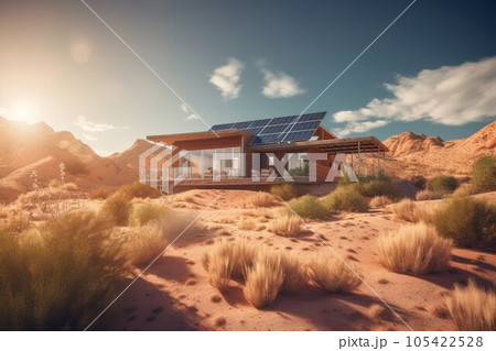 Solar panel new house. Home modern. Generate Ai Solar panel new house. Home modern. Generate Ai 105422528