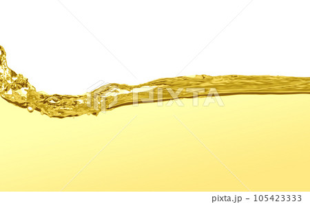 Flow of natural cooking oil on white background 105423333