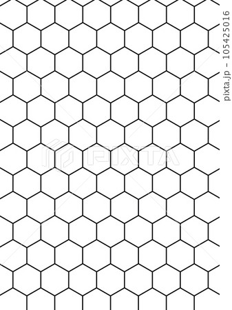 ハニカム(六角形)テクスチャ 線画 黒のイラスト素材 [105425016] - PIXTA