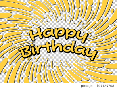 birthday card. Pop yellow background. 105425708