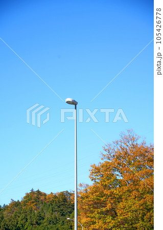 青空と街灯 105426778