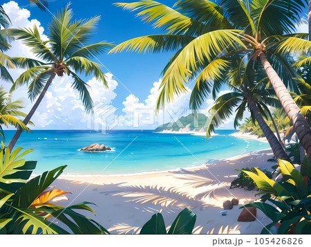 アニメ背景_夏の海_B001 アニメ背景_夏の海_B001 105426826