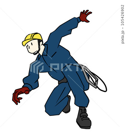 作業員働くポーズ急いで 作業員働くポーズ急いで 105426902