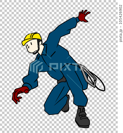 作業員働くポーズ急いで 作業員働くポーズ急いで 105426902