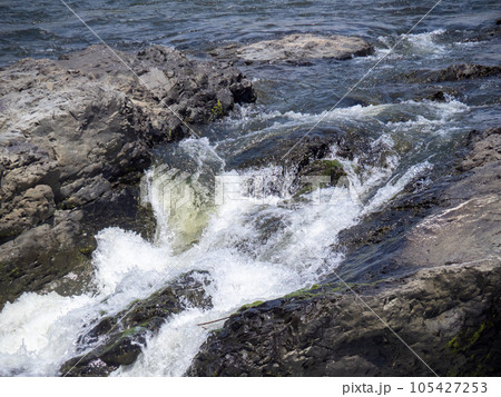 闘竜灘(兵庫県加東市内)の加古川の流れ。 105427253