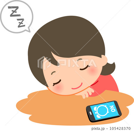 テーブルに伏せて仮眠を取る女性 テーブルに伏せて仮眠を取る女性 105428370