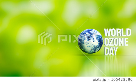 The planet and text for  World Ozone Day 3d rendering 105428396