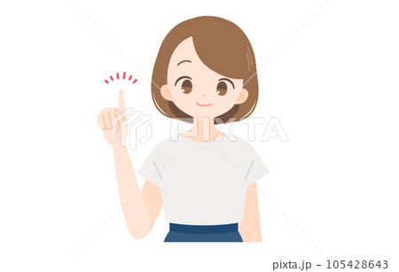 指差しをする女性 指差しをする女性 105428643