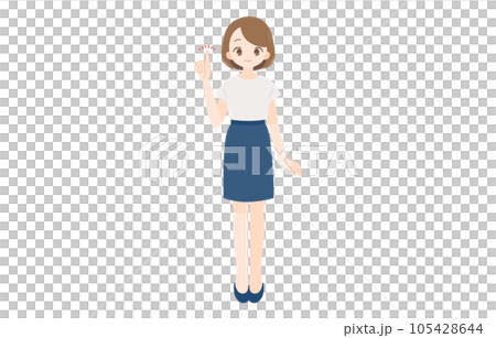 一個女人指著的肖像 105428644