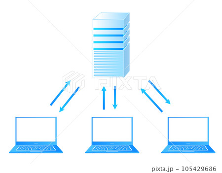 クライアントサーバシステムのイラスト 105429686