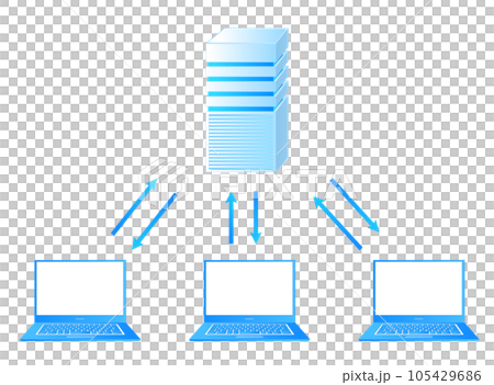 クライアントサーバシステムのイラスト 105429686
