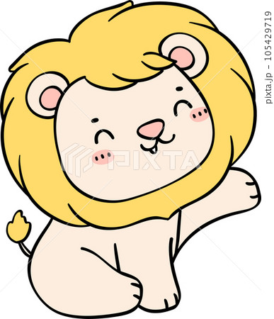cute baby lion cartoon doodle is a charming and innocent illustration of a playful cub. 105429719