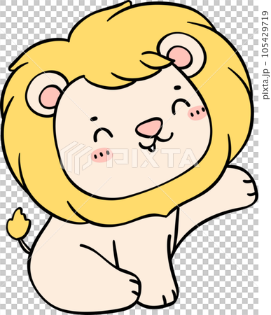 cute baby lion cartoon doodle is a charming and innocent illustration of a playful cub. 105429719