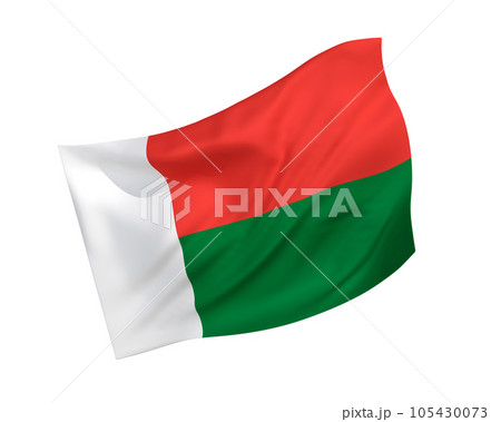 風になびくシンプルな3Dマダガスカル国旗 風になびくシンプルな3Dマダガスカル国旗 105430073