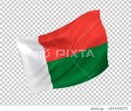 簡單的 3D 馬達加斯加國旗在風中飄揚 簡單的 3D 馬達加斯加國旗在風中飄揚 105430073