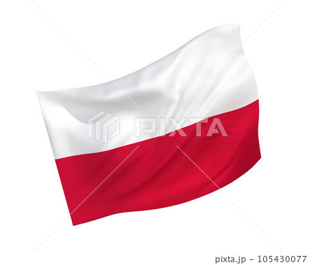 風になびくシンプルな3Dポーランド国旗 105430077