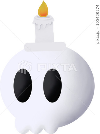 Halloween spooky skull candle clipart 105430374
