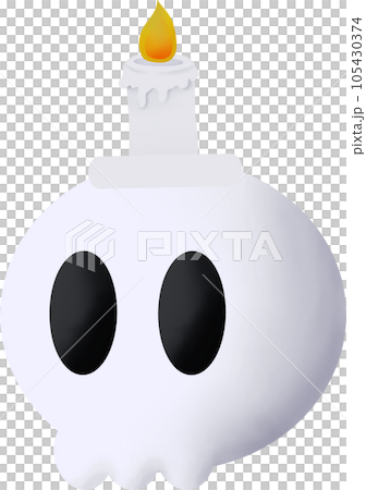 Halloween spooky skull candle clipart 105430374