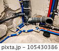 Wiring of plumbing pipes for water supply in a new house. 105430386