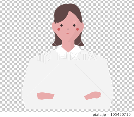 腕を組む爽やかなスーツを着たビジネスウーマン。ベクターイラスト 105430710
