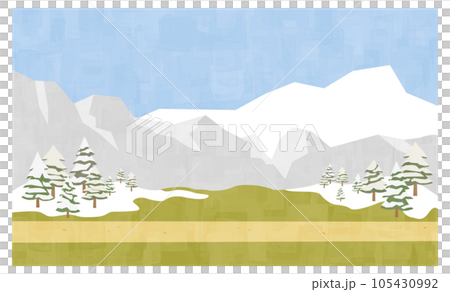 Flat road and winter background material Horizontal position Flat road and winter background material Horizontal position 105430992