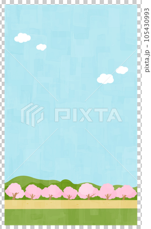 Flat road and spring background material Vertical position Flat road and spring background material Vertical position 105430993