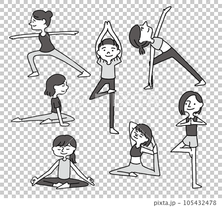 Joga Poses stock illustration. Illustration of female - 4356597