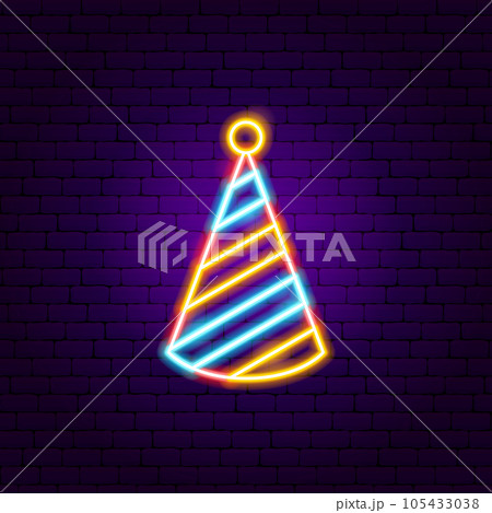 Birthday Cone Hat Neon Sign 105433038