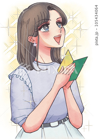 運転免許取得!キラキラ輝く初心者ドライバーの女性 運転免許取得!キラキラ輝く初心者ドライバーの女性 105434064