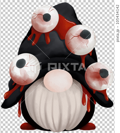Cartoon Halloween gnome funny Watercolor Clip art cute illustrations 105434142