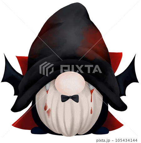 Cartoon Halloween gnome funny Watercolor Clip art cute illustrations Cartoon Halloween gnome funny Watercolor Clip art cute illustrations 105434144