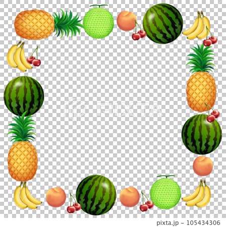 夏　旬の果物　正方形フレーム 105434306