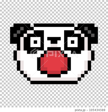 Pixel illustration of a surprised panda Pixel illustration of a surprised panda 105434389