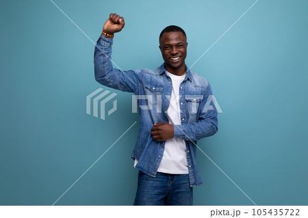 portrait of a 30 year old laughing american man with short hair dressed stylishly in spring clothes portrait of a 30 year old laughing american man with short hair dressed stylishly in spring clothes 105435722