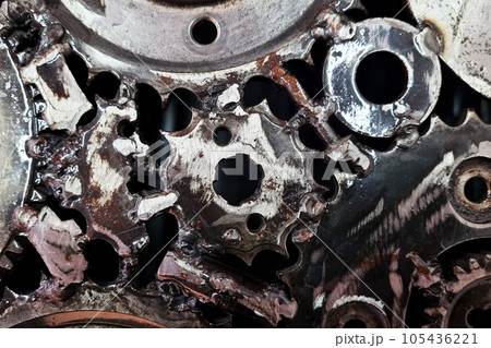 The background is made of old metal used. 105436221