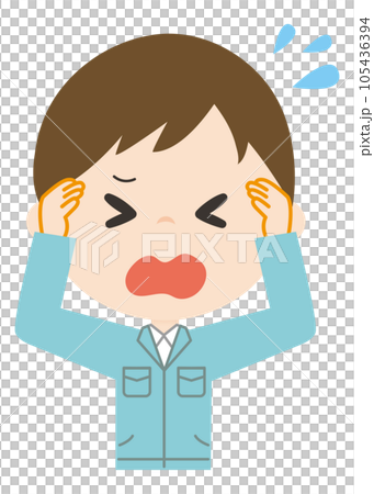 A man wearing work clothes 105436394