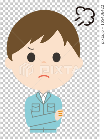 A man wearing work clothes A man wearing work clothes 105436422