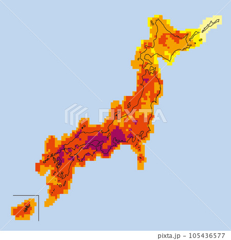 猛暑　日本列島　天気図 105436577