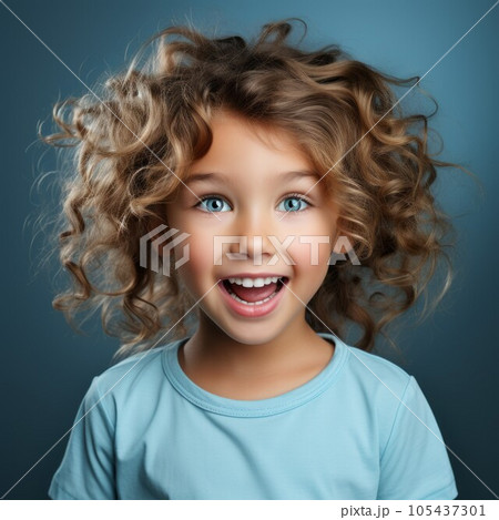 portrait little girl open mouth 