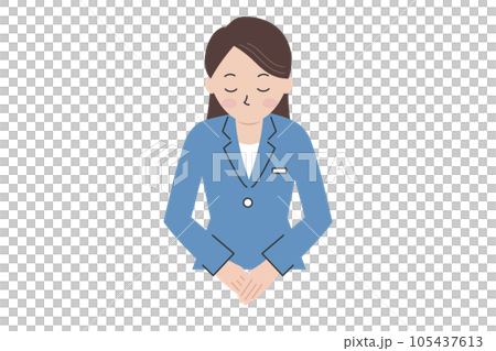 A woman bowing - Stock Illustration [105437613] - PIXTA