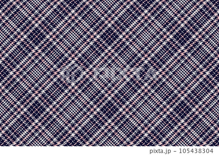 Check plaid seamless fabric texture. Diagonal print. Check plaid seamless fabric texture. Diagonal print. 105438304