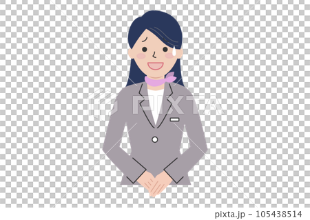 Illustration material of a woman who responds with a smile 105438514