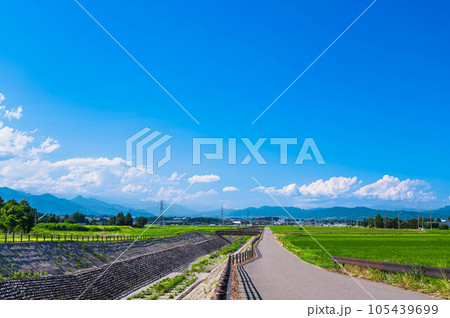 あづみの排水路と田園風景 あづみの排水路と田園風景 105439699