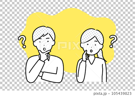 Vector illustration of men and women who are wondering 105439823
