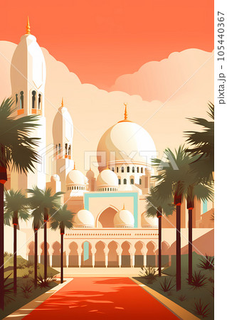 Illustration of the beautiful city of Abu Dhabi. United Arab Emirates Illustration of the beautiful city of Abu Dhabi. United Arab Emirates 105440367
