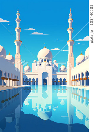 Illustration of the beautiful city of Abu Dhabi. United Arab Emirates 105440383