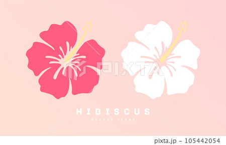 ハイビスカス フラットデザインアイコン ベクターイラスト ハイビスカス フラットデザインアイコン ベクターイラスト 105442054