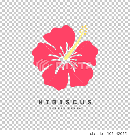 ハイビスカス フラットデザインアイコン ベクターイラスト 105442055